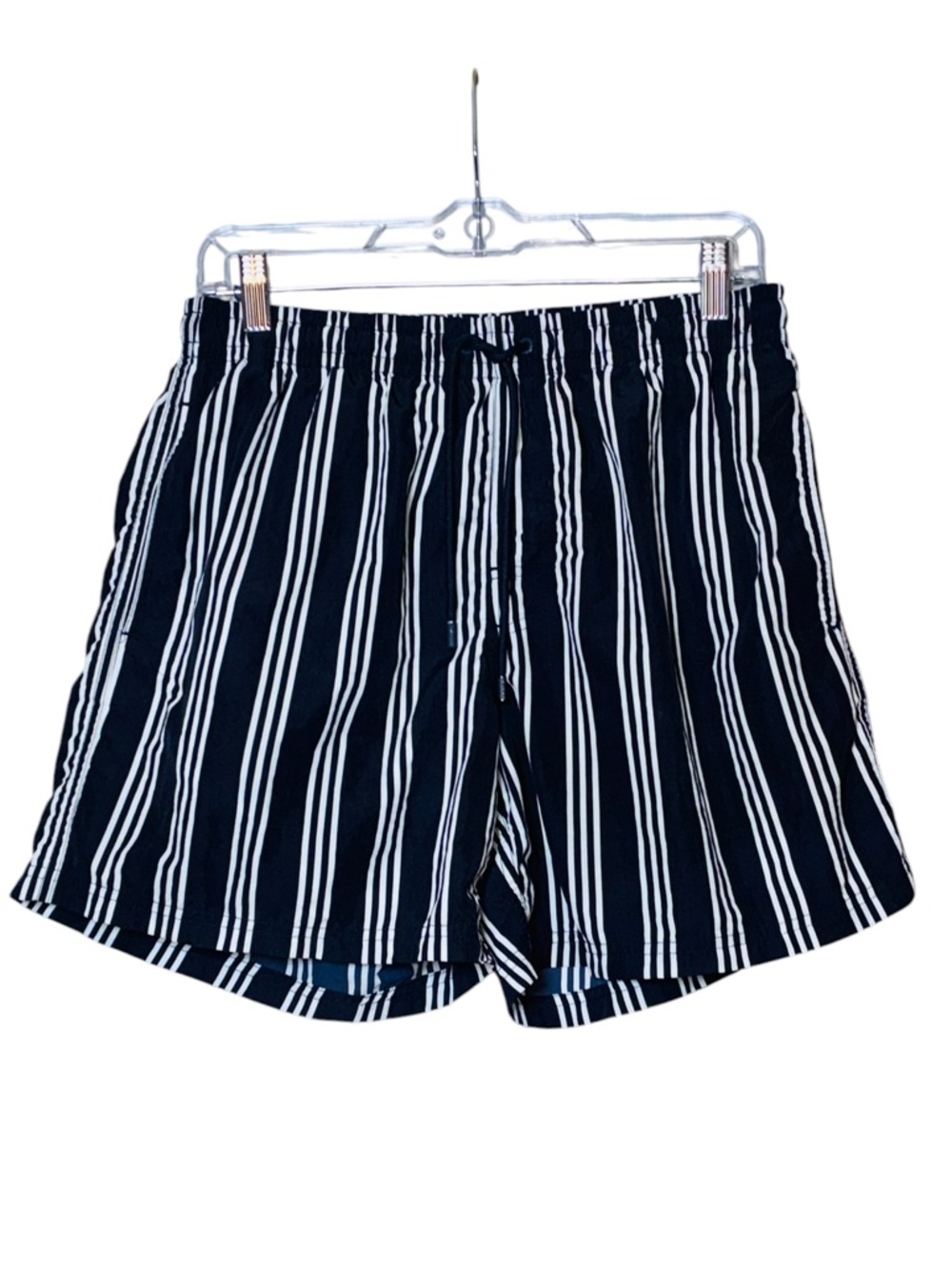 Massimo Dutti Navy with White Stripes Swim Trunks Italian